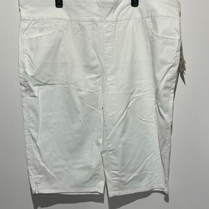 Gloria Vanderbilt Women's White Amanda Pull On Skimmer Pants Size 24W NWT